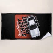 Serviette De Plage Automobile de course de rue personnalisée  (Devant)