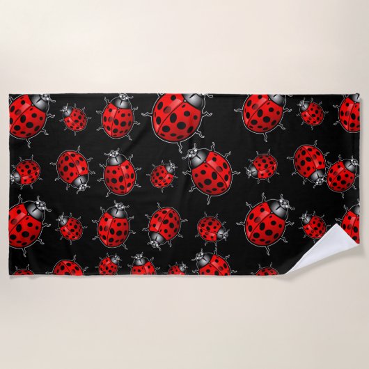 Serviette de plage aux coccinelles (Devant)