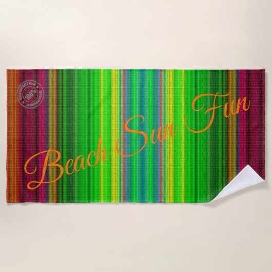 Serviette de plage aux couleurs tendance (Devant)