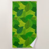 Serviette de plage aux feuilles vertes (Devant)