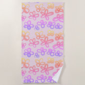 Serviette de plage aux fleurs colorées (Devant)