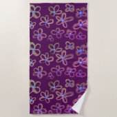 Serviette de plage aux fleurs de Bourgogne (Devant)