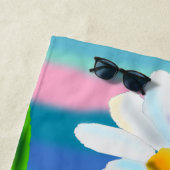 Serviette de plage aux fleurs de marais (En situation)