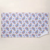 Serviette de plage aux fleurs dessinées à la main (Devant)