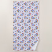 Serviette de plage aux fleurs dessinées à la main (Devant)