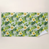 Serviette de plage aux fleurs tropicales (Devant)