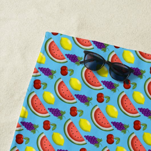 Serviette de plage aux fruits mélangés (En situation)