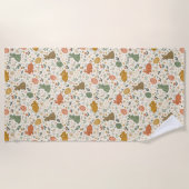 Serviette de plage aux lapins mignons dessinés à l (Devant)
