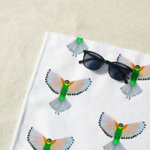 Serviette de plage aux oiseaux colorés Volant