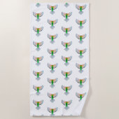 Serviette de plage aux oiseaux colorés Volant (Devant)