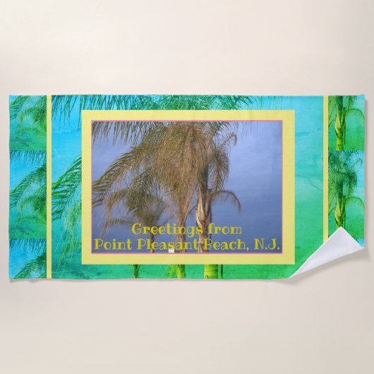 Serviette de plage aux palmiers N.J. (Devant)