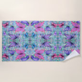 Serviette de plage aux papillons colorés (Devant)