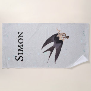 Serviette De Plage Avaler Queue Hawk avec Serpent Vintage Audubon