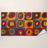 Serviette de plage avec Carrés et cercles de Kandi (Devant)