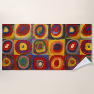 Serviette de plage avec Carrés et cercles de Kandi