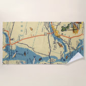Serviette de plage avec carte de Ft Myers (Devant)