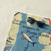 Serviette de plage avec carte de Ft Myers (En situation)