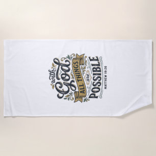 Serviette De Plage Avec Dieu Toutes Choses Sont Possibles Vintage Chr