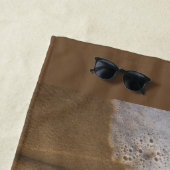 Serviette de plage avec image de lavage blanc sur  (En situation)