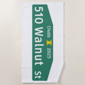 Serviette de plage avec panneau de rue de Philly : (Devant)