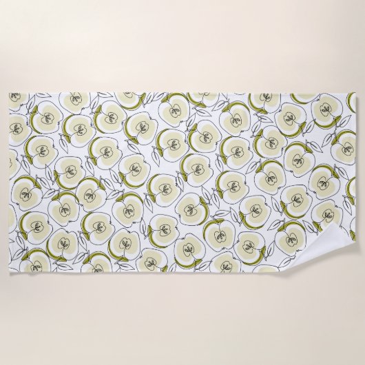 Serviette de plage avec pomme. (Devant)
