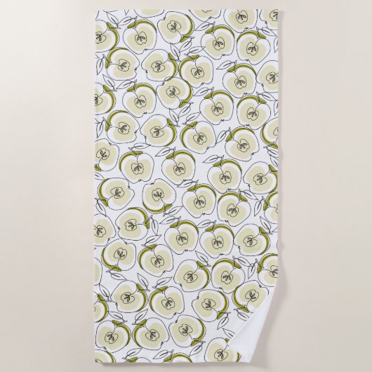 Serviette de plage avec pomme. (Devant)