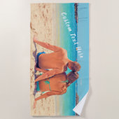 Serviette de plage avec votre photo préférée et te (Devant)