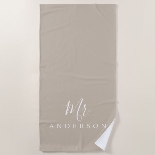 Serviette De Plage Avenir chic M. Gray Monogram (Devant)