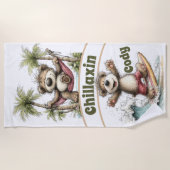 Serviette De Plage Aventure de plage ensoleillée (Devant)
