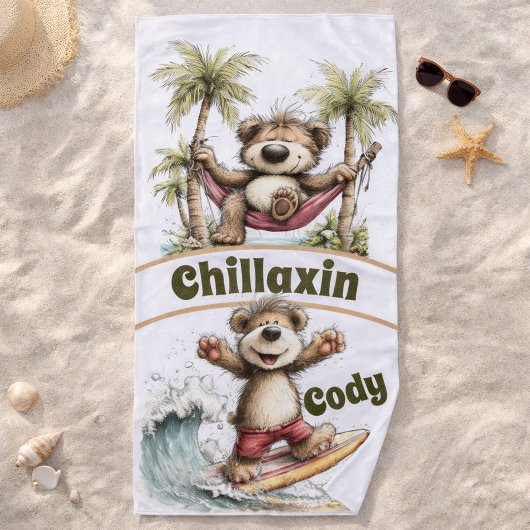 Serviette De Plage Aventure de plage ensoleillée