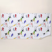 Serviette De Plage Avion Bicyclettes Voyage Aventure (Devant)