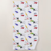 Serviette De Plage Avion Bicyclettes Voyage Aventure (Devant)
