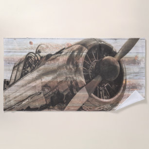 Serviette De Plage Avion Vintage