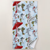 Serviette De Plage Avions rétro caricaturés (Devant)