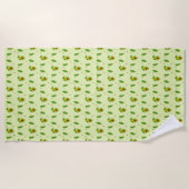 Serviette De Plage Avocat Cute kawaii vert (Devant)