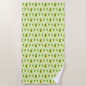 Serviette De Plage Avocat Cute kawaii vert (Devant)