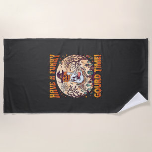 Serviette De Plage Avoir un temps de courge funky Halloween Fantôme C