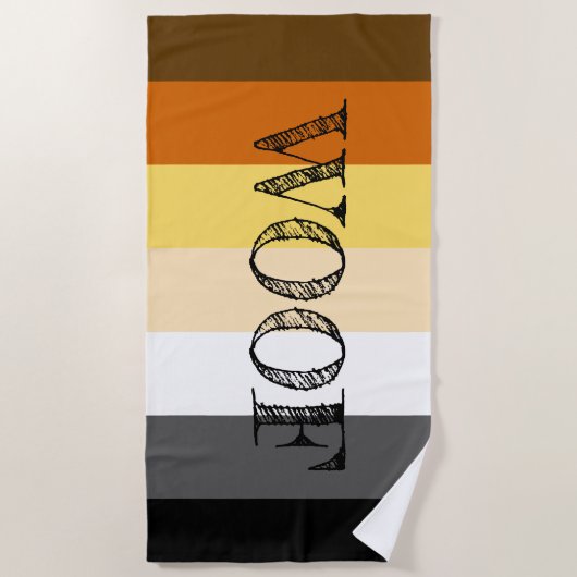 Serviette De Plage Awesome Bear Pride drapeau Woof (Devant)