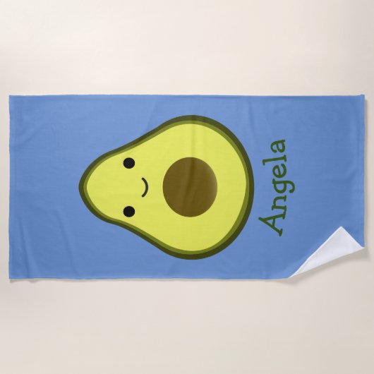 Serviette De Plage Awesome Kawaii Avocado (Devant)