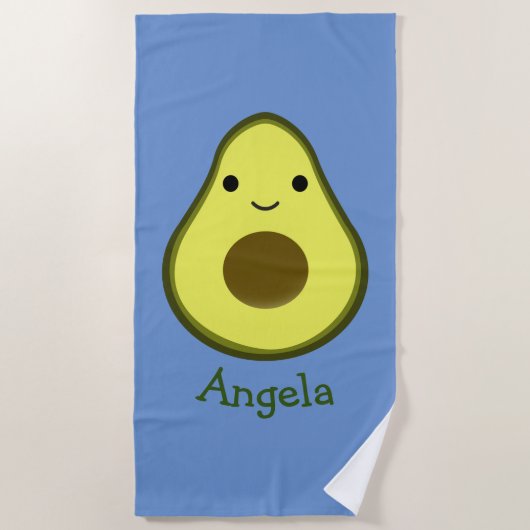 Serviette De Plage Awesome Kawaii Avocado (Devant)