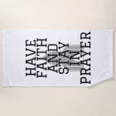 Serviette De Plage Ayez foi en la prière en gras (Devant)