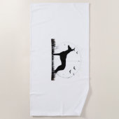 Serviette De Plage Azawakh Chien - Halloween Lune Silhouette Classiqu (Devant)