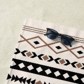 Serviette De Plage Aztec Brown Crème Noire Mixte Motifs Motif (En situation)