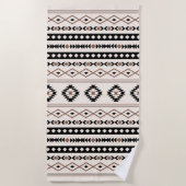 Serviette De Plage Aztec Brown Crème Noire Mixte Motifs Motif (Devant)