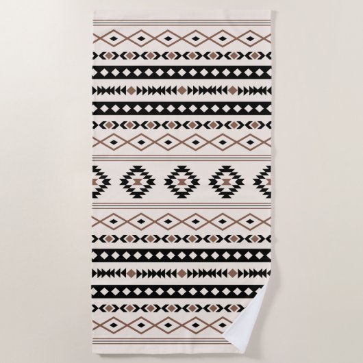 Serviette De Plage Aztec Brown Crème Noire Mixte Motifs Motif (Devant)