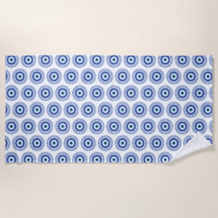 Serviette De Plage Aztec Cercle grec Clé mal Motif oeil bleu