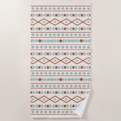 Serviette De Plage Aztec Formes Motif rouille crème Turquoise (Devant)
