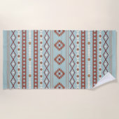 Serviette De Plage Aztec Mixte Motif Motif Rusts Crème Bleu (Devant)