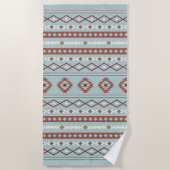 Serviette De Plage Aztec Mixte Motif Motif Rusts Crème Bleu (Devant)
