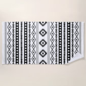 Serviette De Plage Aztec noir sur blanc Motifs mélangés Motif (Devant)